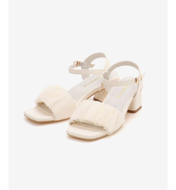  「《WEB限定アイテム》ギャザーストラップサンダル」|サンダル|