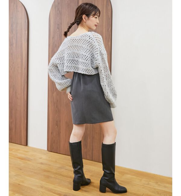 MAJESTICLEGON「スカシ柄ショートニット」|ニット・セーター|