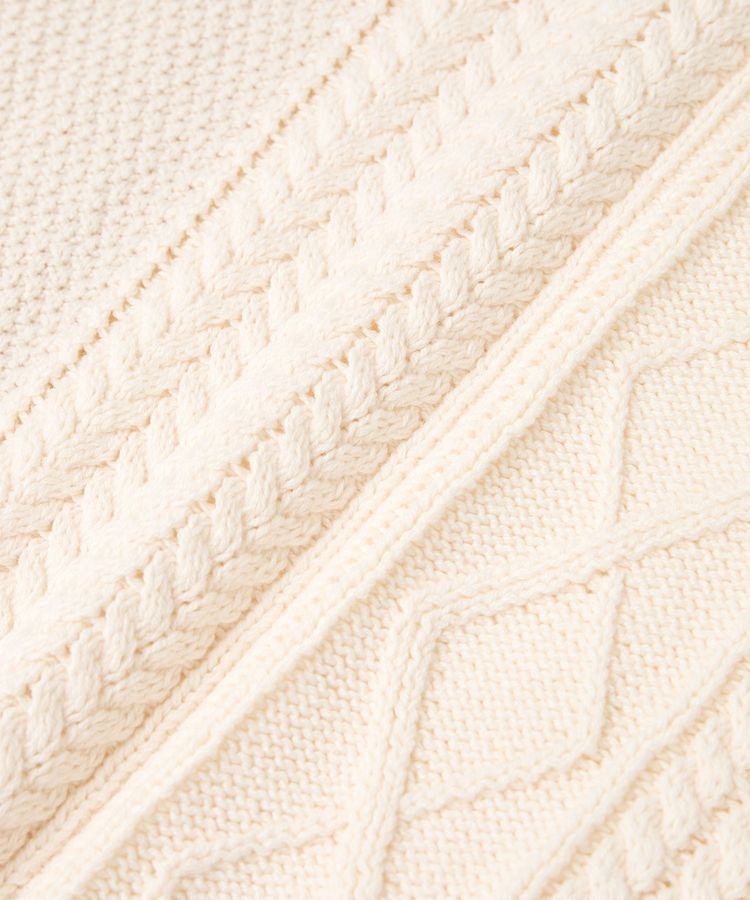 earth music&ecology「アンチピリングC/Aパッチワークケーブルニット」|ニット・セーター|