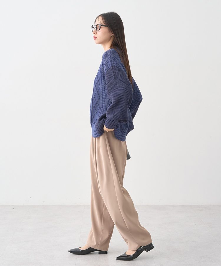 earth music&ecology「アンチピリングC/Aパッチワークケーブルニット」|ニット・セーター|