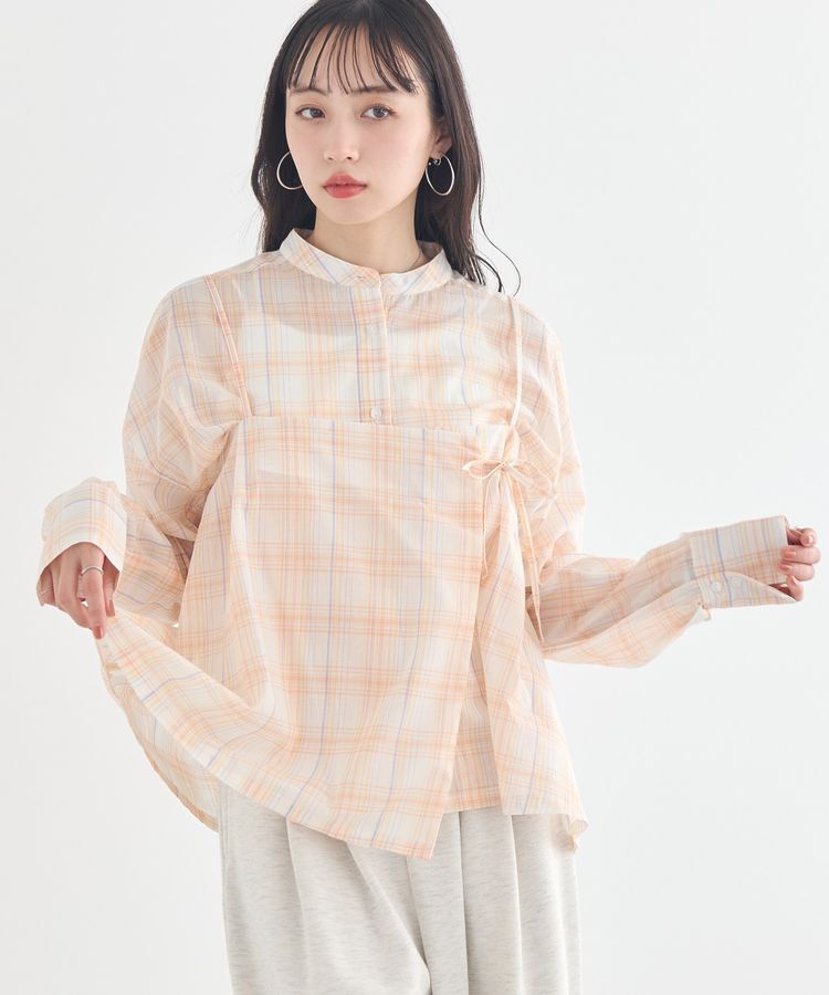 earth music&ecology「SET2点エプロンライクビスチェ＋シャツ」|シャツ・ブラウス|Orange