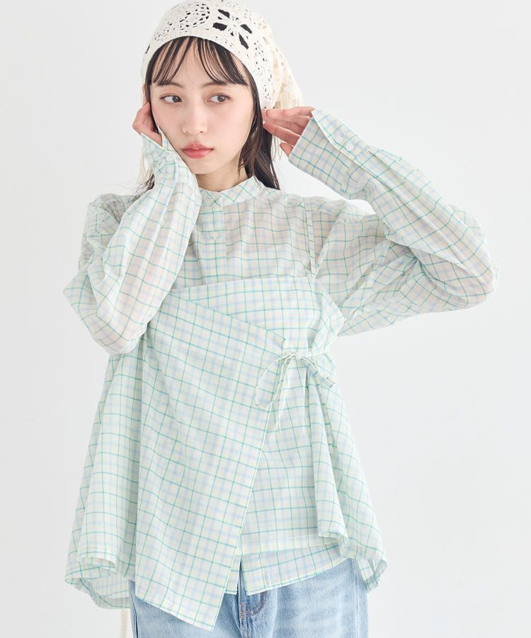 earth music&ecology「SET2点エプロンライクビスチェ＋シャツ」|シャツ・ブラウス|Green