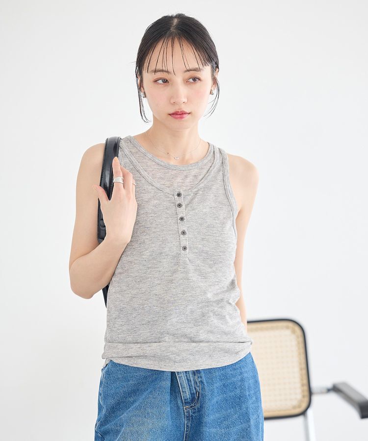 earth music&ecology「シアーフライスレイヤードタンクトップ」|インナー|