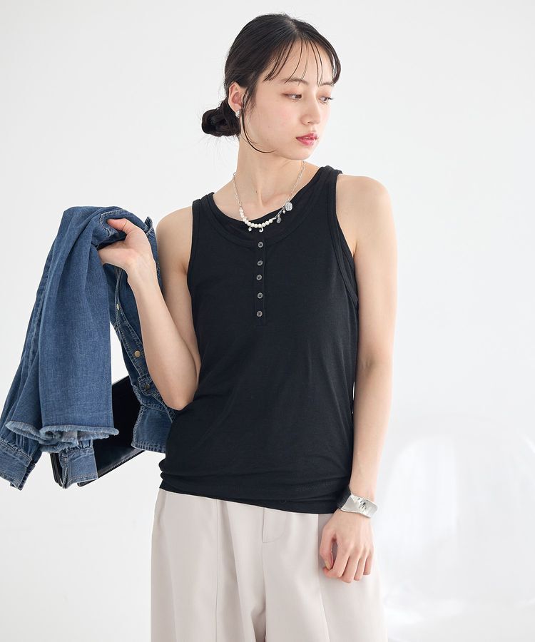 earth music&ecology「シアーフライスレイヤードタンクトップ」|インナー|