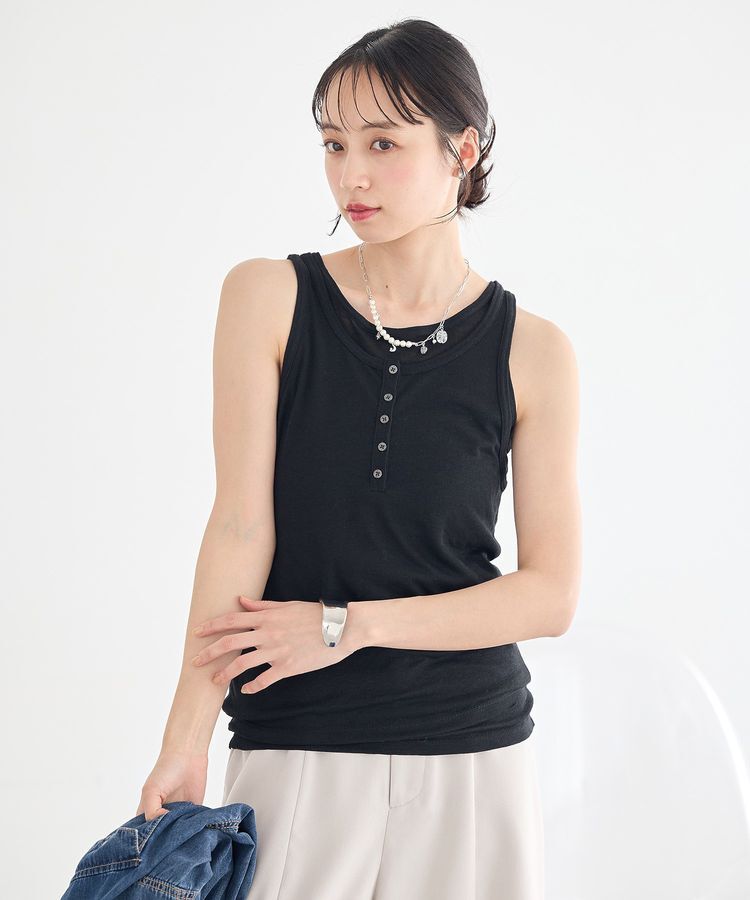 earth music&ecology「シアーフライスレイヤードタンクトップ」|インナー|