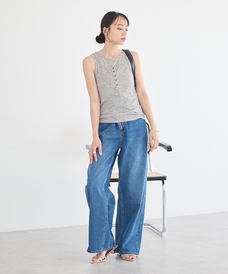 earth music&ecology「シアーフライスレイヤードタンクトップ」|インナー|