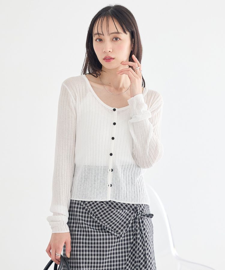 earth music&ecology「シアーリブカーディガン」|カーディガン|