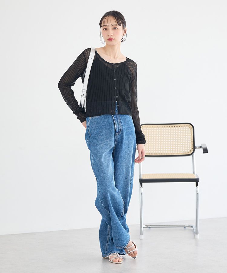 earth music&ecology「シアーリブカーディガン」|カーディガン|