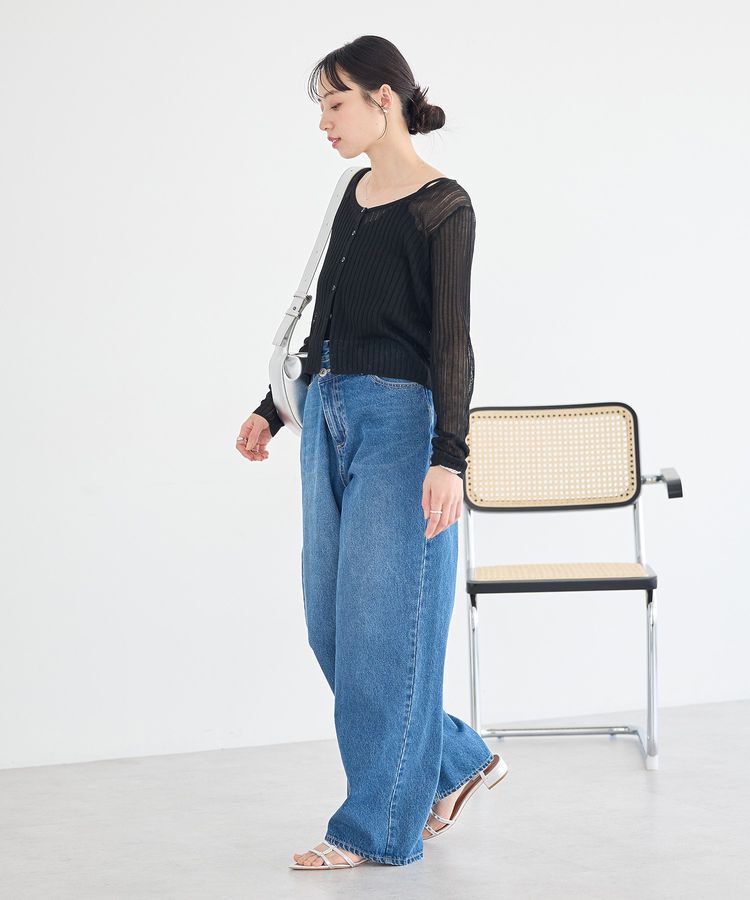 earth music&ecology「シアーリブカーディガン」|カーディガン|