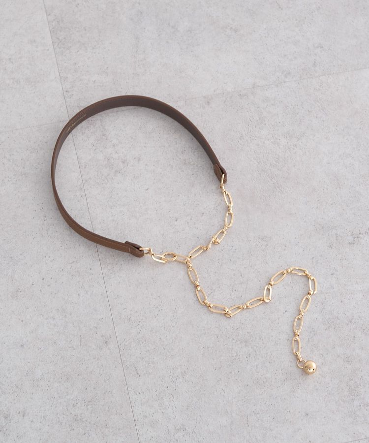 earth music&ecology「デザインチェーンMIXベルト」|ベルト|Brown