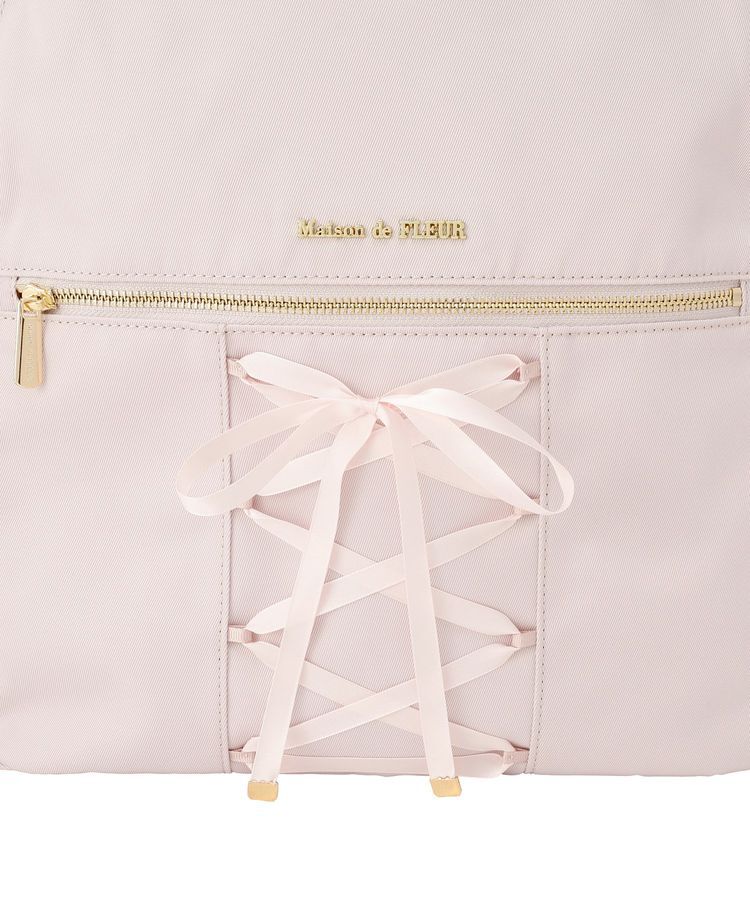 Maison de FLEUR「【撥水加工/19L】レースアップリボンリュック」|リュック|