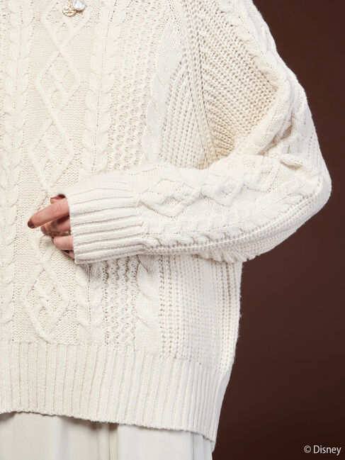  「ケーブルニットプルオーバー/Mickey」|ニット・セーター|