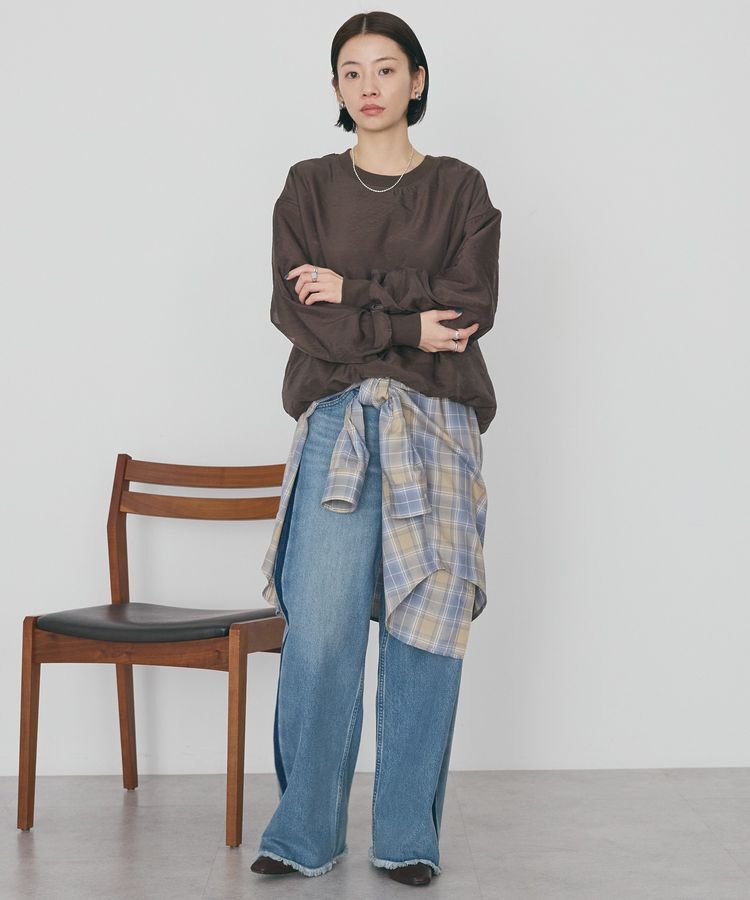 AMERICAN HOLIC「オーガンジーレイヤードスウェットプルオーバー」|Tシャツ・カットソー|