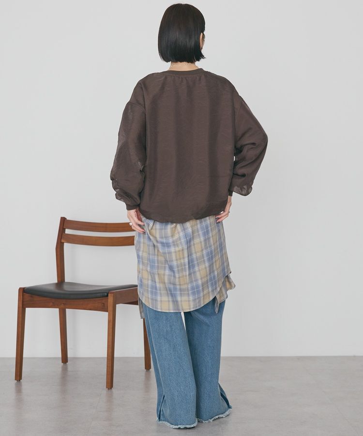 AMERICAN HOLIC「オーガンジーレイヤードスウェットプルオーバー」|Tシャツ・カットソー|