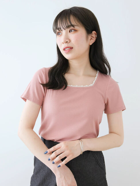 Green Parks「・SUGAR　SPOON　パールスクエアプルオーバー」|Tシャツ・カットソー|Pink