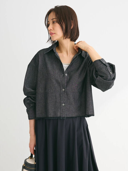 Green Parks「・SUGAR　SPOON　クロップドデニムシャツ」|シャツ・ブラウス|