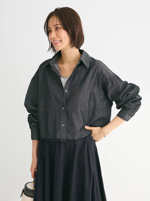 Green Parks「・SUGAR　SPOON　クロップドデニムシャツ」|シャツ・ブラウス|