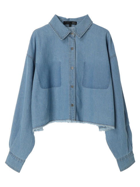 Green Parks「・SUGAR　SPOON　クロップドデニムシャツ」|シャツ・ブラウス|