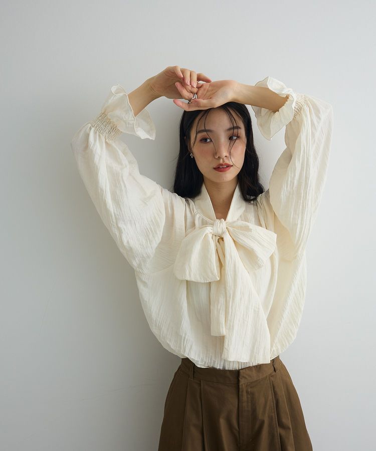 AnriettMusee「ボウタイリボンブラウス」|シャツ・ブラウス|