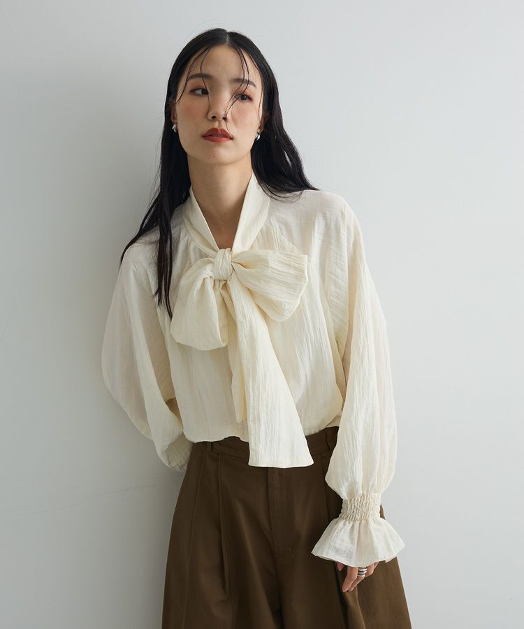 AnriettMusee「ボウタイリボンブラウス」|シャツ・ブラウス|