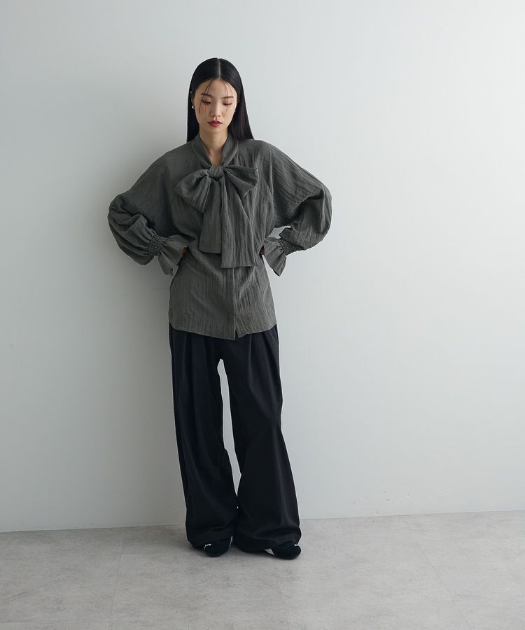 AnriettMusee「ボウタイリボンブラウス」|シャツ・ブラウス|