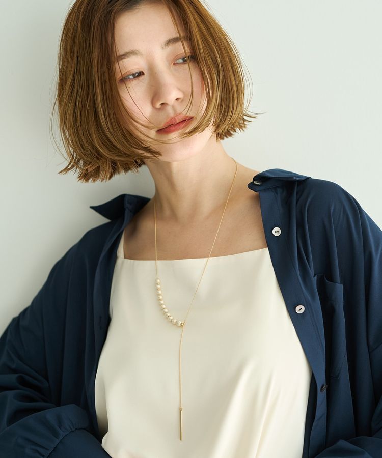 YECCA VECCA「2wayコットンパールスライドラリエット」|ネックレス|