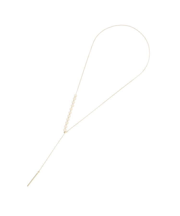 YECCA VECCA「2wayコットンパールスライドラリエット」|ネックレス|