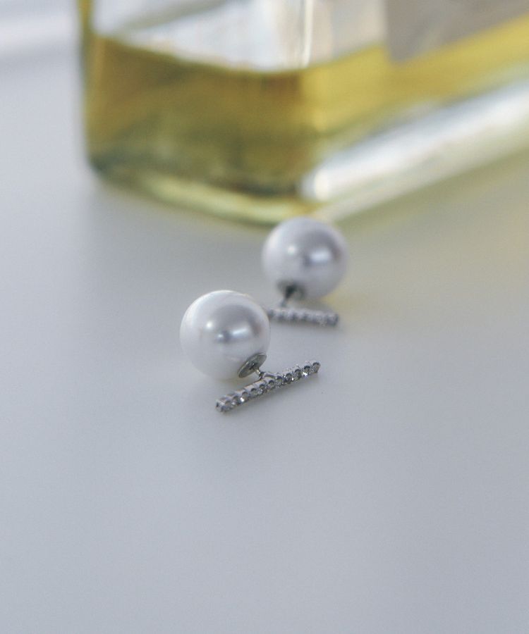 YECCA VECCA「2wayパールバーピアス」|ピアス|Silver