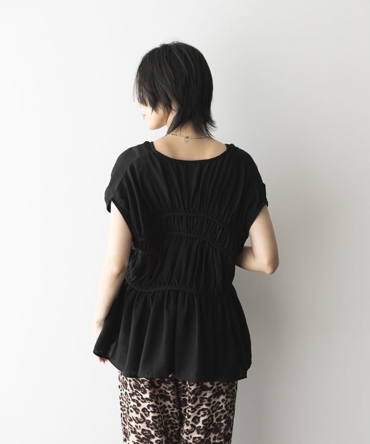 GARAGE OF GOOD CLOTHING「Vネック切り替えギャザーブラウス」|シャツ・ブラウス|