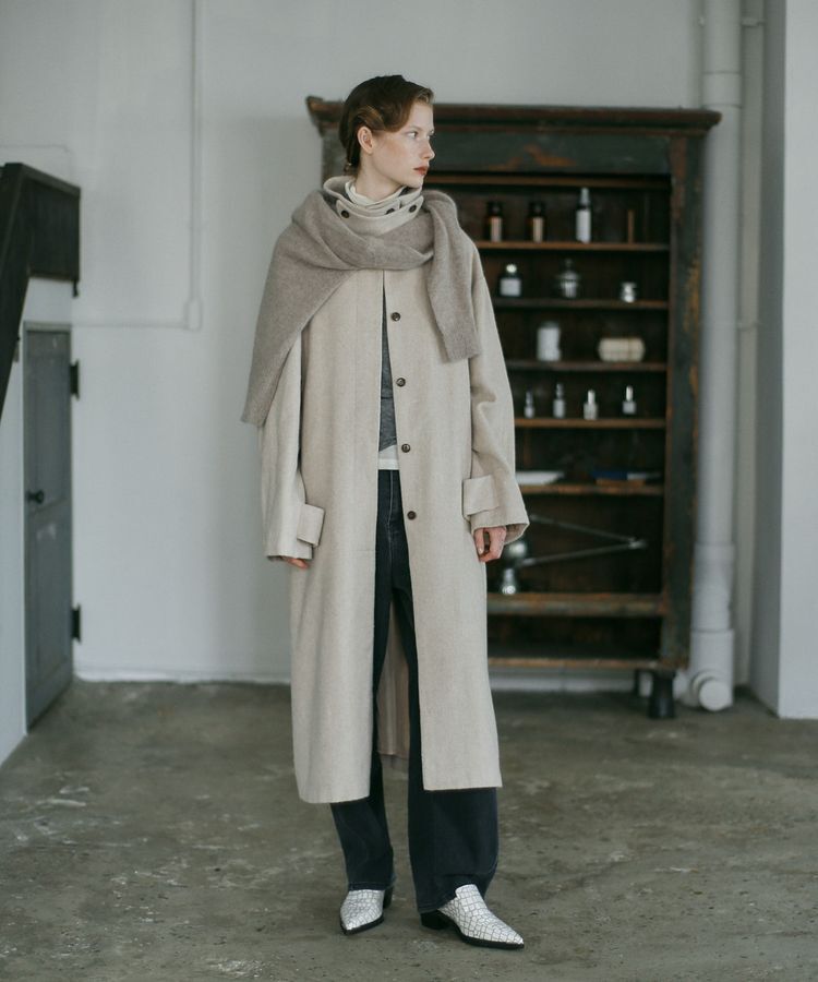GARAGE OF GOOD CLOTHING「ヘリンボンウール混スタンドカラーロングコート」|その他|