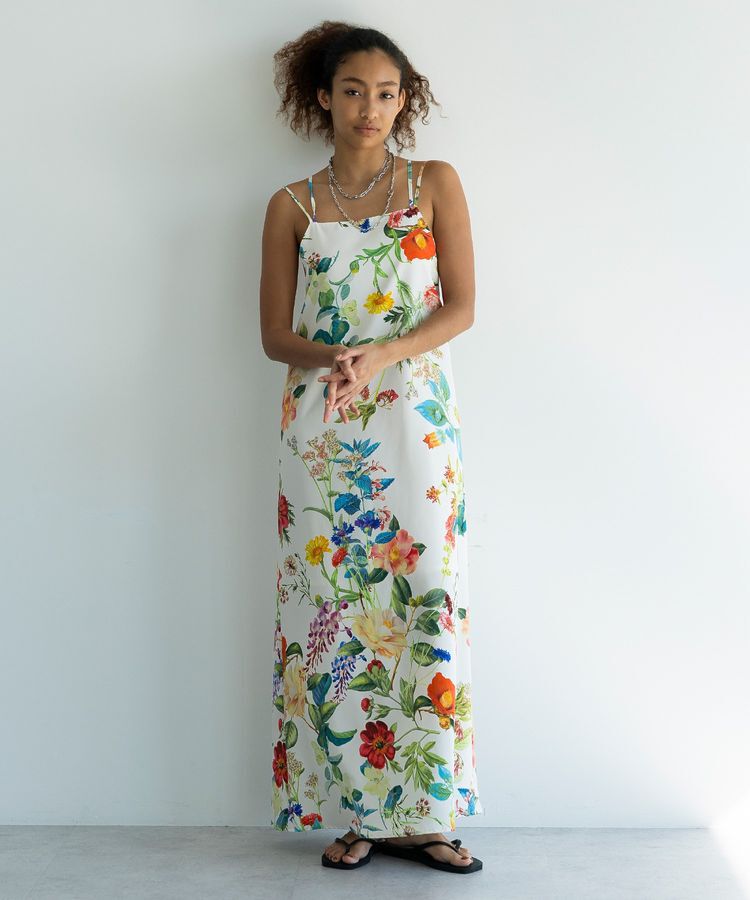 GARAGE OF GOOD CLOTHING「【日本製】フラワープリントキャミワンピース」|ワンピース|