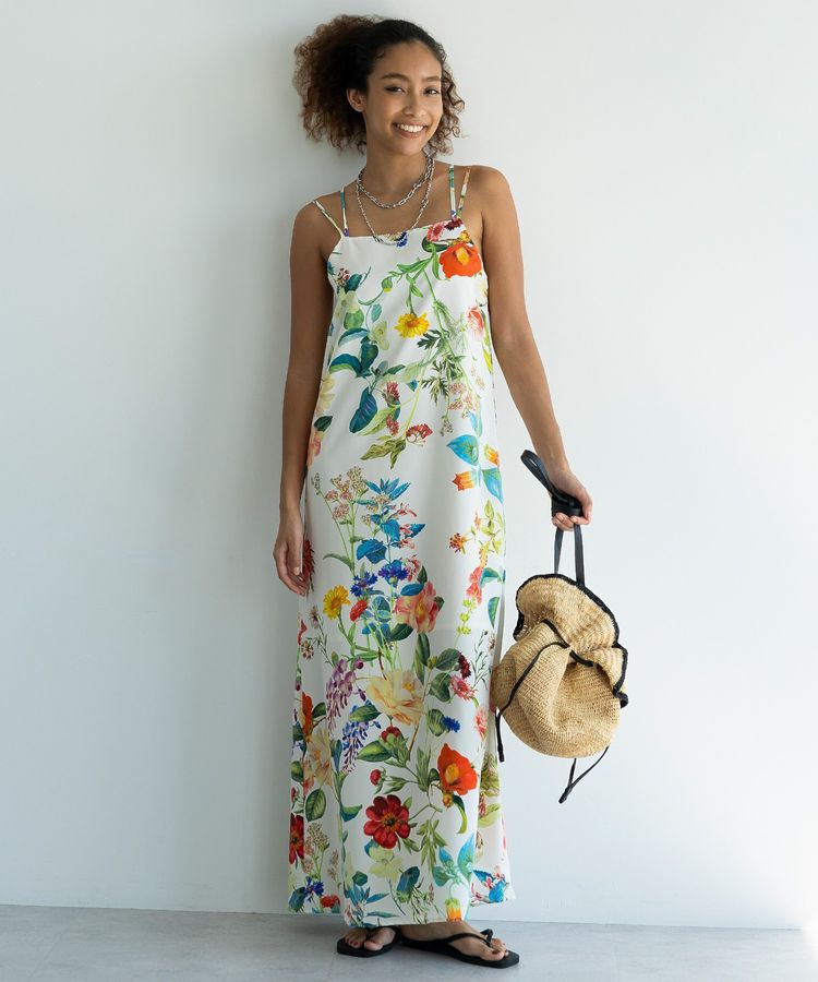 GARAGE OF GOOD CLOTHING「【日本製】フラワープリントキャミワンピース」|ワンピース|