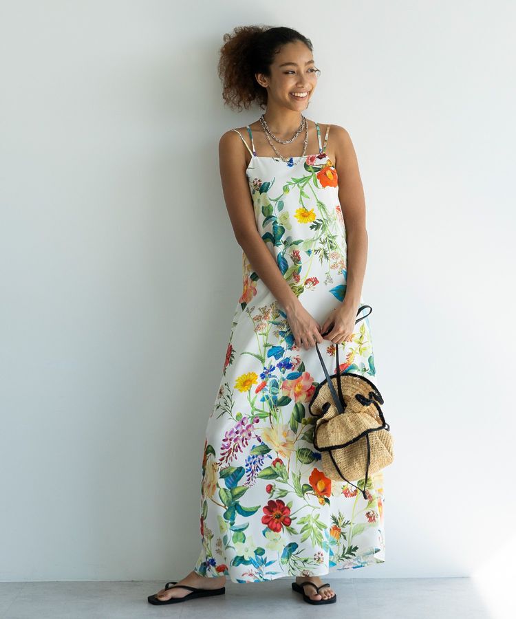 GARAGE OF GOOD CLOTHING「【日本製】フラワープリントキャミワンピース」|ワンピース|