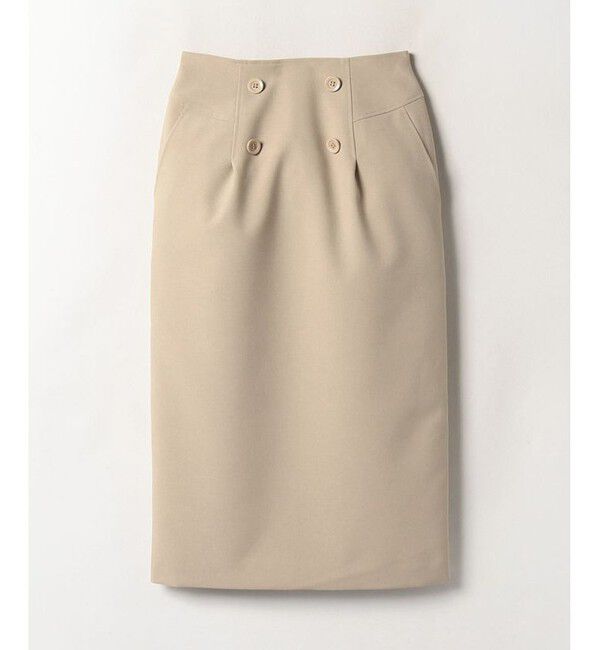 allureville「オックスフロントボタンタイトスカート」|スカート|ベージュ