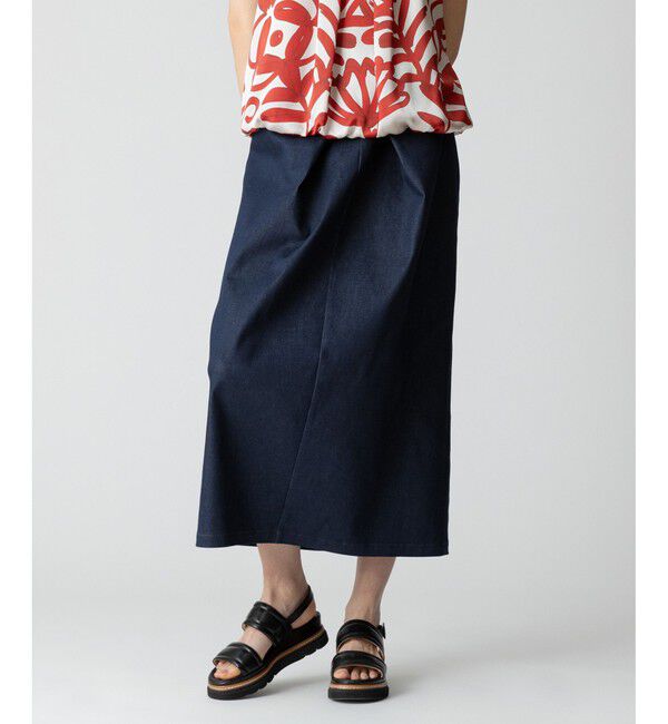 allureville「デニムライクフロントタックスカート」|スカート|