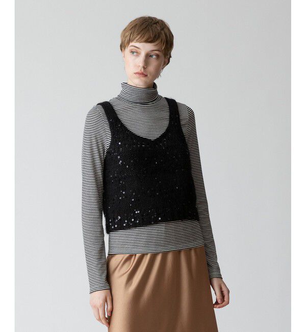 allureville「スパンコールモヘヤキャミ」|ベスト・ジレ|