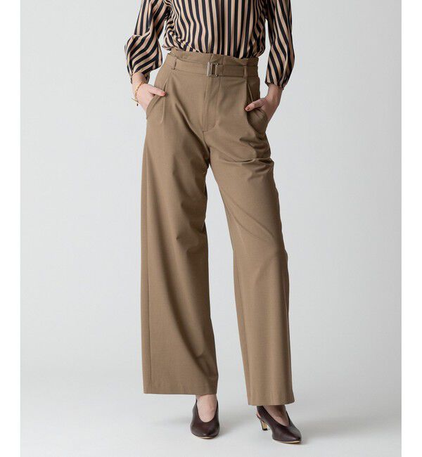 allureville「ストレッチヨークレスパンツ」|チノ|ブラウン