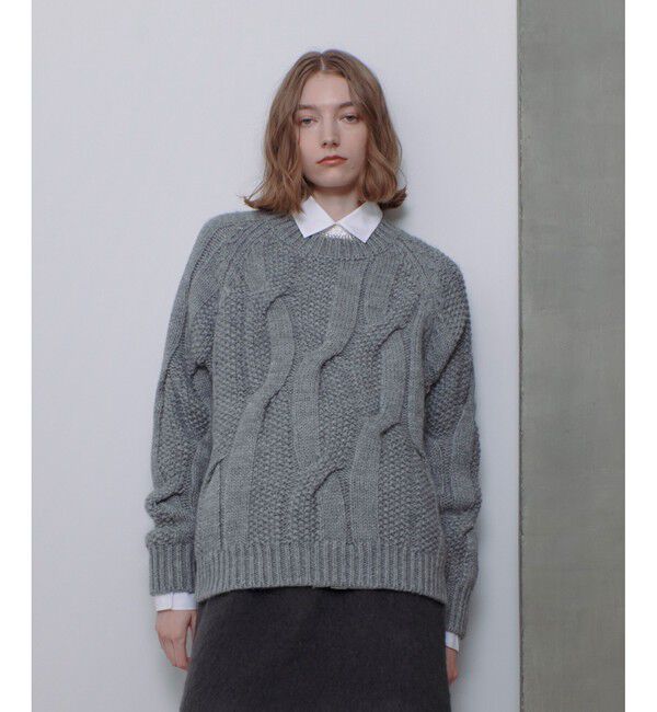 allureville「ランダムケーブルプルオーバー」|ニット・セーター|