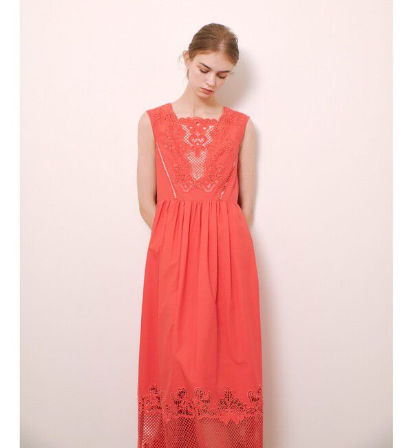 LOULOU WILLOUGHBY「【LOULOU WILLOUGHBY】エンブロイダリーノースリワンピース」|ワンピース|