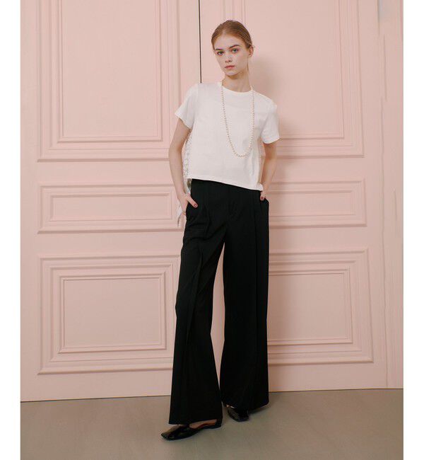 LOULOU WILLOUGHBY「【LOULOU WILLOUGHBY】レースドッキングプルオーバーブラウス」|Tシャツ・カットソー|