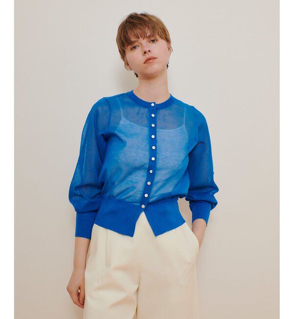 allureville「シアーラミーカーディガン」|カーディガン|ブルー