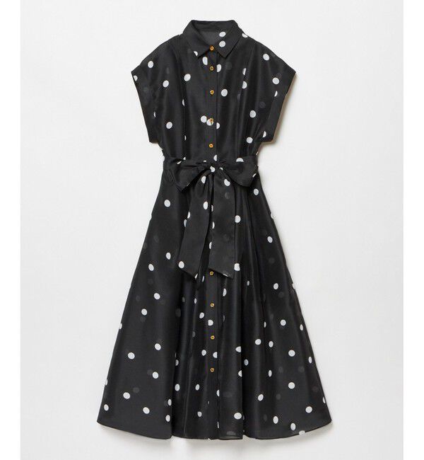 LOULOU WILLOUGHBY「【LOULOU WILLOUGHBY】オーガンドットウエストリボンワンピース」|ワンピース|