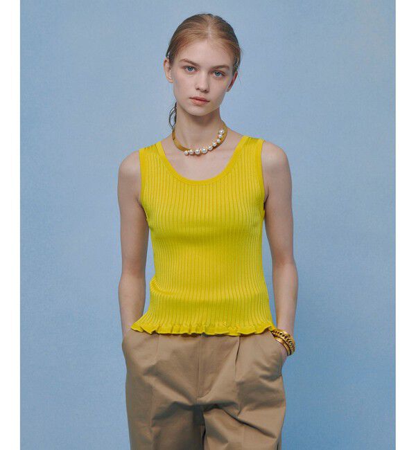 LOULOU WILLOUGHBY「【LOULOU WILLOUGHBY】ワイドリブヘムフリルタンク」|タンクトップ|