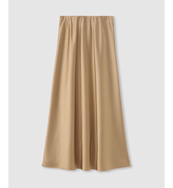 allureville「サテンバイヤスナロースカート」|スカート|キャメル
