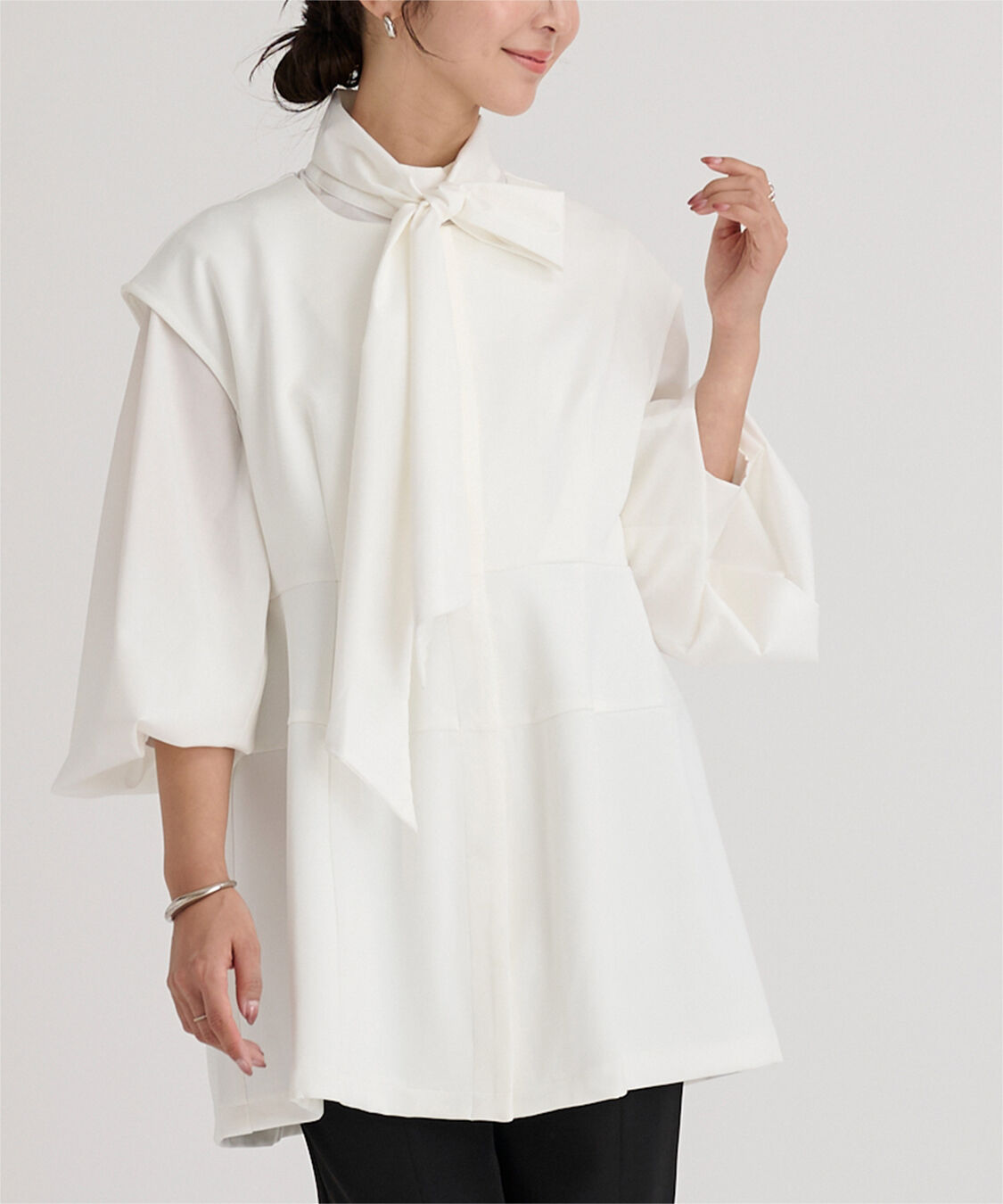 ur's「ボンディングペプラムトップス/ジレ」|ベスト・ジレ|