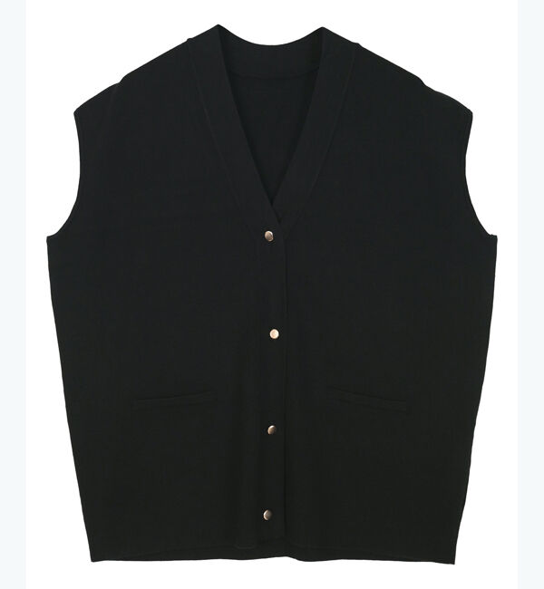 ur's「ゴールド釦Vネックフレンチスリーブニット」|ニット・セーター|