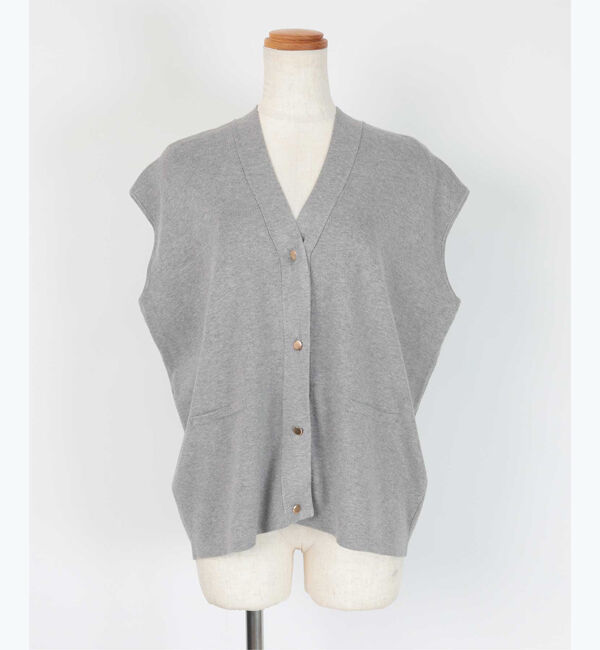 ur's「ゴールド釦Vネックフレンチスリーブニット」|ニット・セーター|