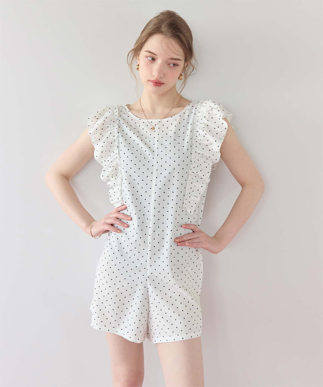 SEA DRESS「ショルダーフリルオールインワン/ワンピース水着」|コンビネゾン|