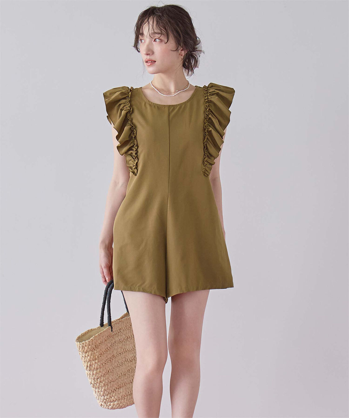 SEA DRESS「ショルダーフリルオールインワン/ワンピース水着」|コンビネゾン|