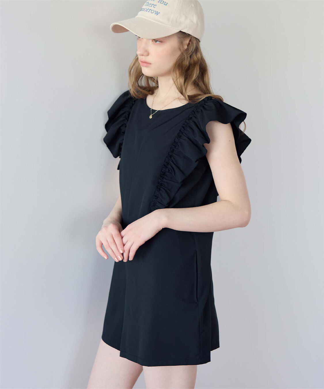 SEA DRESS「ショルダーフリルオールインワン/ワンピース水着」|コンビネゾン|